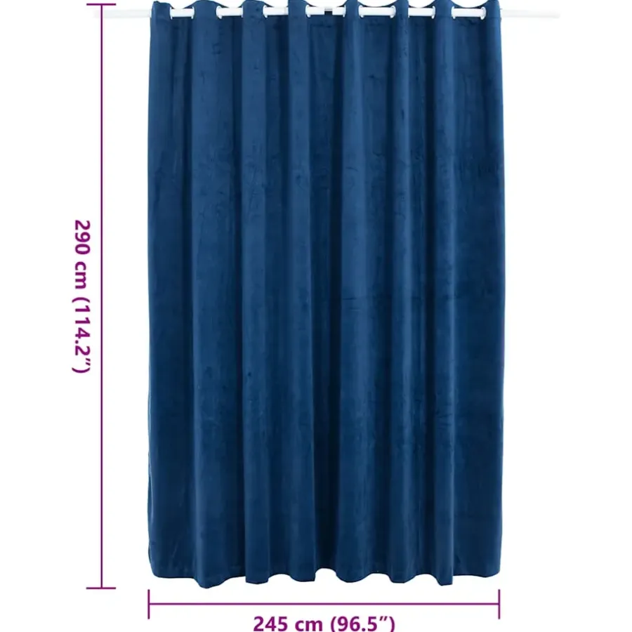 Gordijnen|Kant &Amp; Klaar Gordijnen-vidaXL - Gordijn - Blauw - Fluweel
