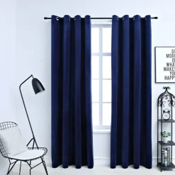Kant &Amp; Klaar Gordijnen-vidaXL - Gordijn - Blauw - Fluweel - 140 x 225 cm - 2 stuks