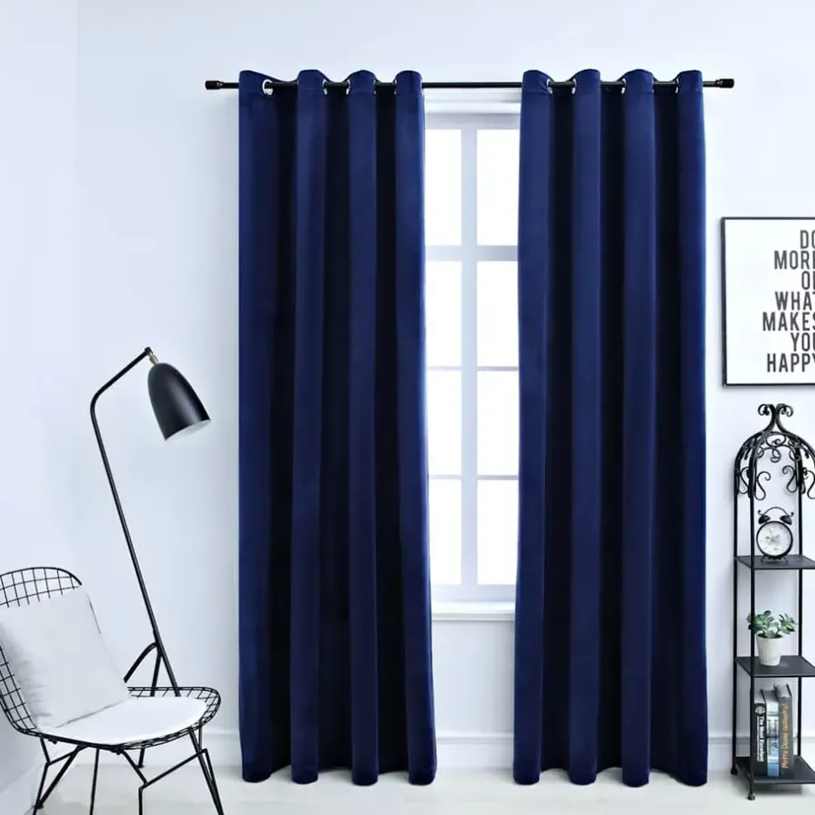 Kant &Amp; Klaar Gordijnen-vidaXL - Gordijn - Blauw - Fluweel - 140 x 225 cm - 2 stuks