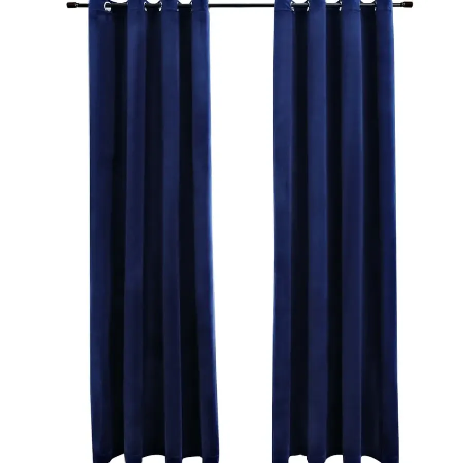 Kant &Amp; Klaar Gordijnen-vidaXL - Gordijn - Blauw - Fluweel - 140 x 245 cm - 2 stuks