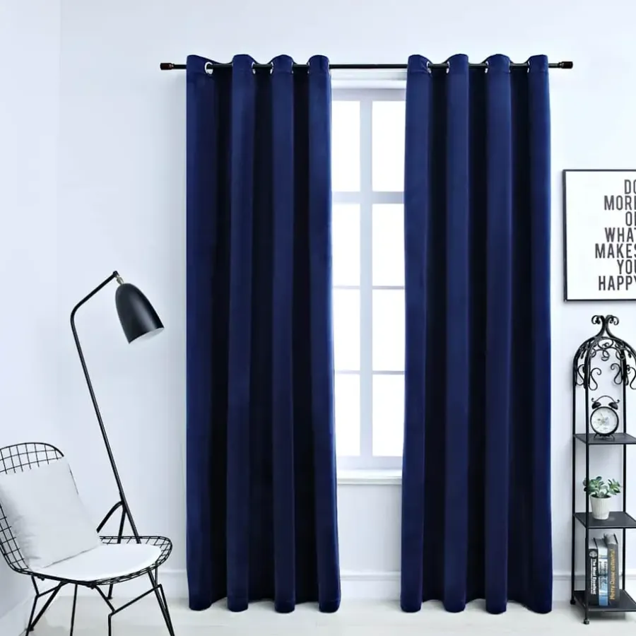 Kant &Amp; Klaar Gordijnen-vidaXL - Gordijn - Blauw - Fluweel - 140 x 245 cm - 2 stuks