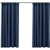 vidaXL - Gordijn - Blauw - Stof - 140 x 175 cm - 2 stuks