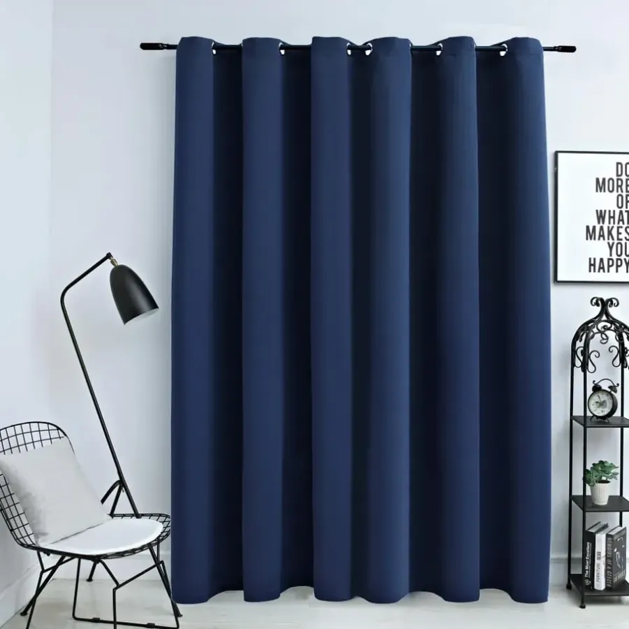 vidaXL - Gordijn - Blauw - Stof