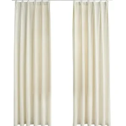 vidaXL - Gordijn - Crème - Fluweel - 140 x 225 cm - 2 stuks