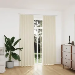 vidaXL - Gordijn - Crème - Fluweel - 140 x 225 cm - 2 stuks
