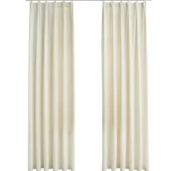 Gordijnen|Kant &Amp; Klaar Gordijnen-vidaXL - Gordijn - Crème - Fluweel - 140 x 245 cm - 2 stuks