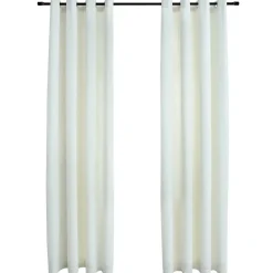 Kant &Amp; Klaar Gordijnen-vidaXL - Gordijn - Crème - Fluweel - 140 x 225 cm - 2 stuks