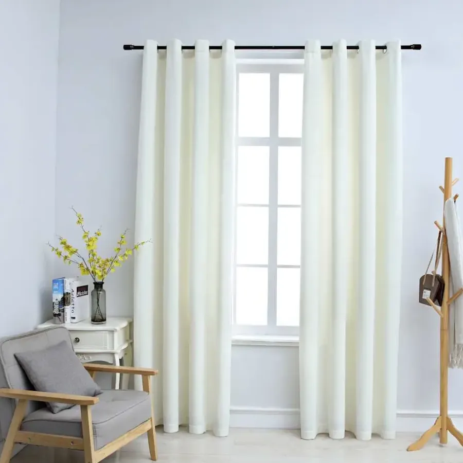 Kant &Amp; Klaar Gordijnen-vidaXL - Gordijn - Crème - Fluweel - 140 x 225 cm - 2 stuks
