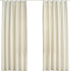 Kant &Amp; Klaar Gordijnen-vidaXL - Gordijn - Crème - Fluweel - 140 x 175 cm - 2 stuks
