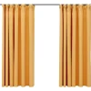 vidaXL - Gordijn - Geel - Stof - 140 x 175 cm - 2 stuks