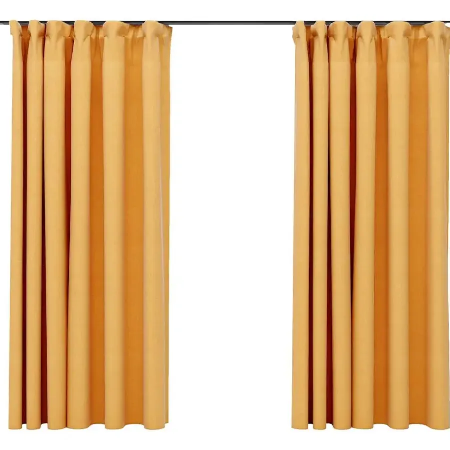 vidaXL - Gordijn - Geel - Stof - 140 x 175 cm - 2 stuks