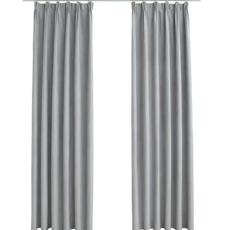 vidaXL - Gordijn - Grijs - Stof - 140 x 225 cm - 2 stuks