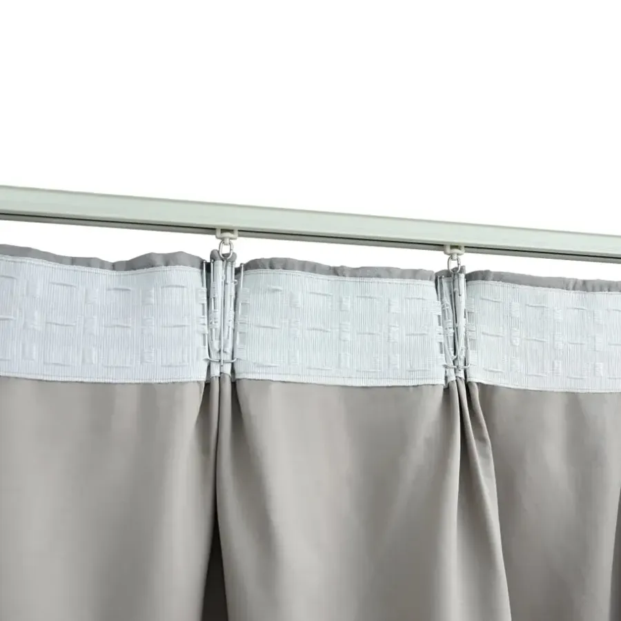 vidaXL - Gordijn - Grijs - Stof - 140 x 225 cm - 2 stuks