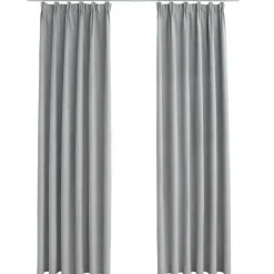 vidaXL - Gordijn - Grijs - Stof - 140 x 245 cm - 2 stuks