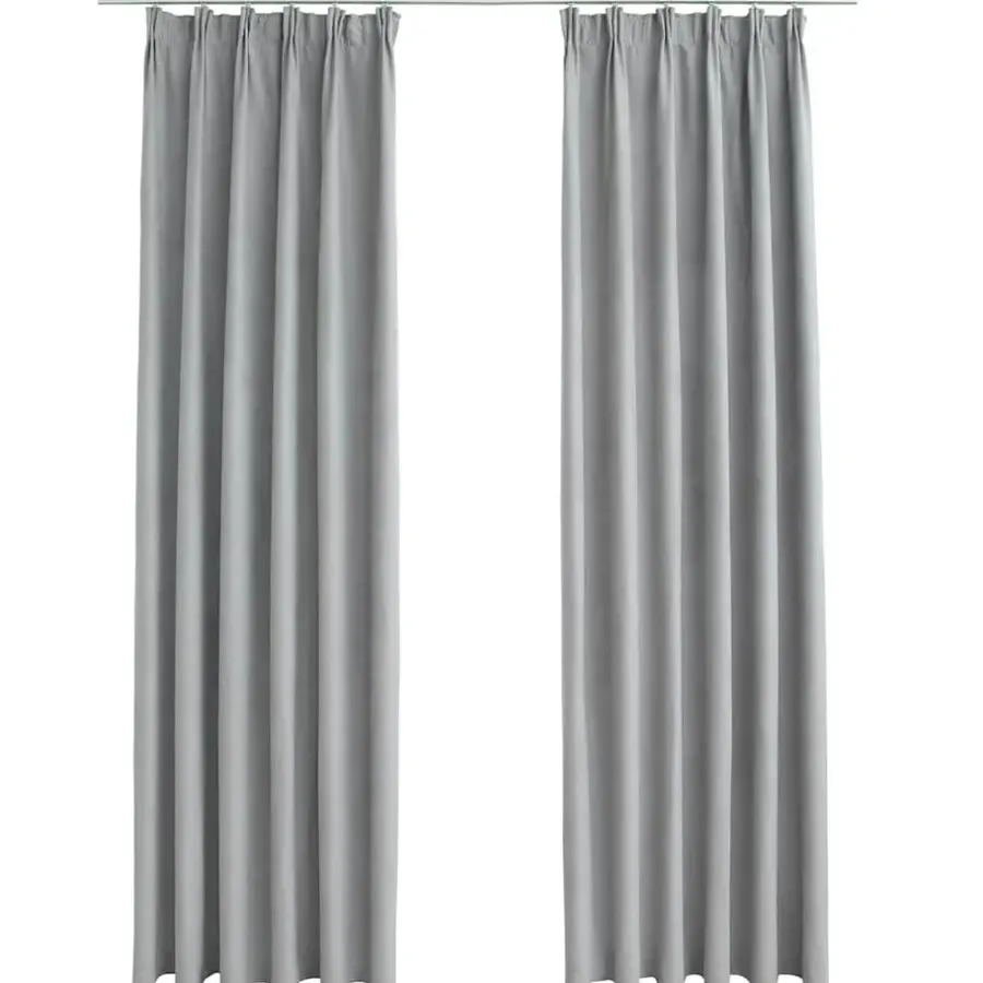 vidaXL - Gordijn - Grijs - Stof - 140 x 245 cm - 2 stuks