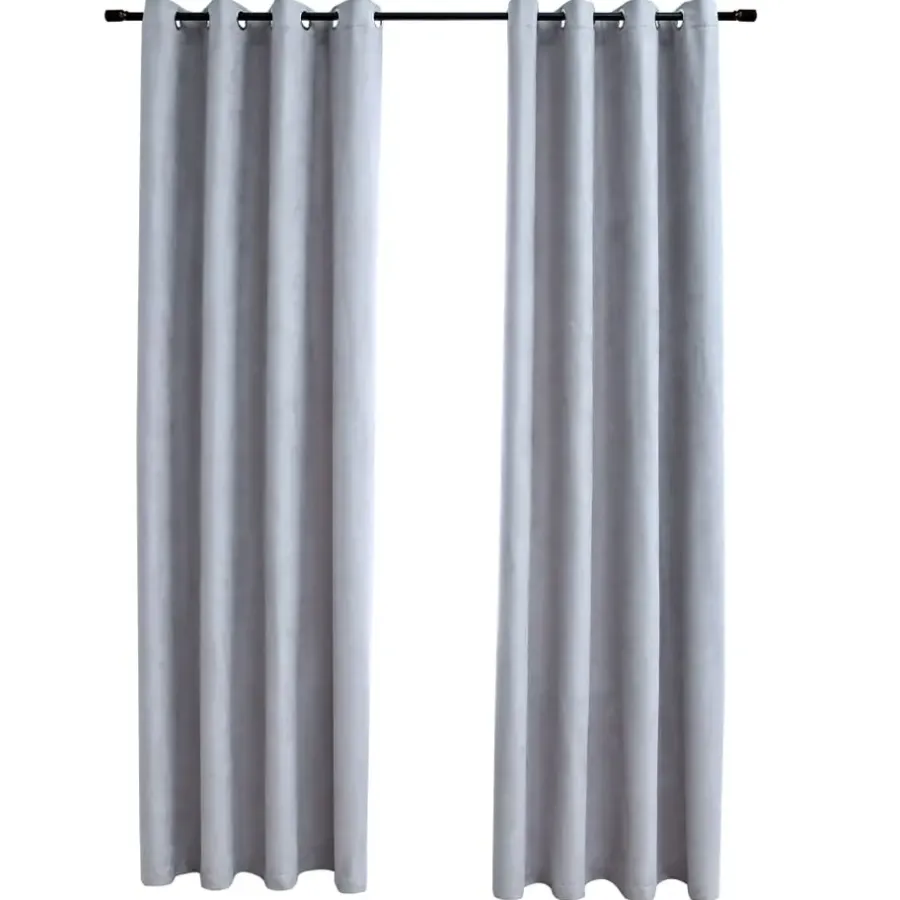 Kant &Amp; Klaar Gordijnen-vidaXL - Gordijn - Grijs - Stof - 140 x 175 cm - 2 stuks