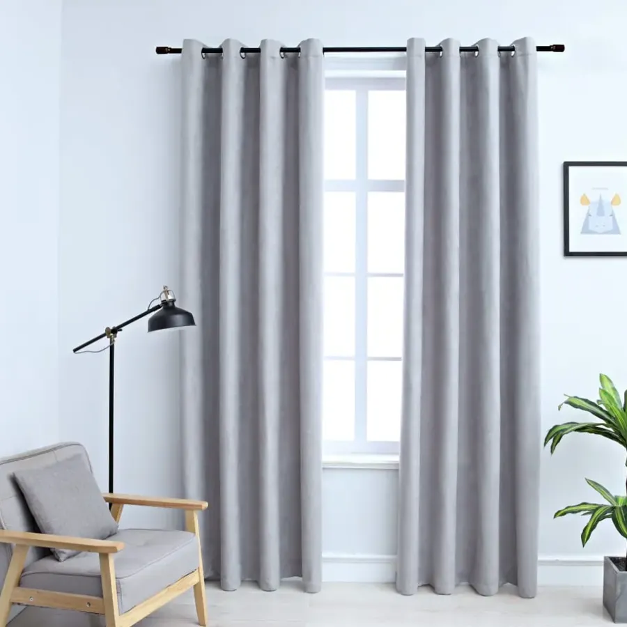 Kant &Amp; Klaar Gordijnen-vidaXL - Gordijn - Grijs - Stof - 140 x 175 cm - 2 stuks
