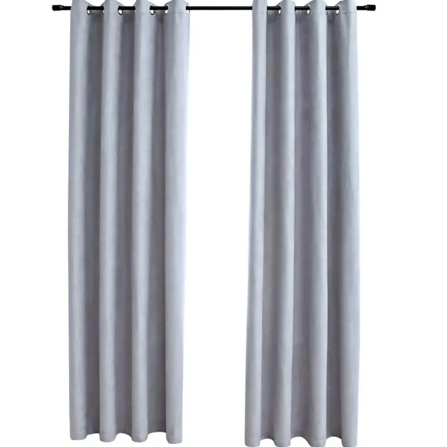 Kant &Amp; Klaar Gordijnen-vidaXL - Gordijn - Grijs - Stof - 140 x 245 cm - 2 stuks