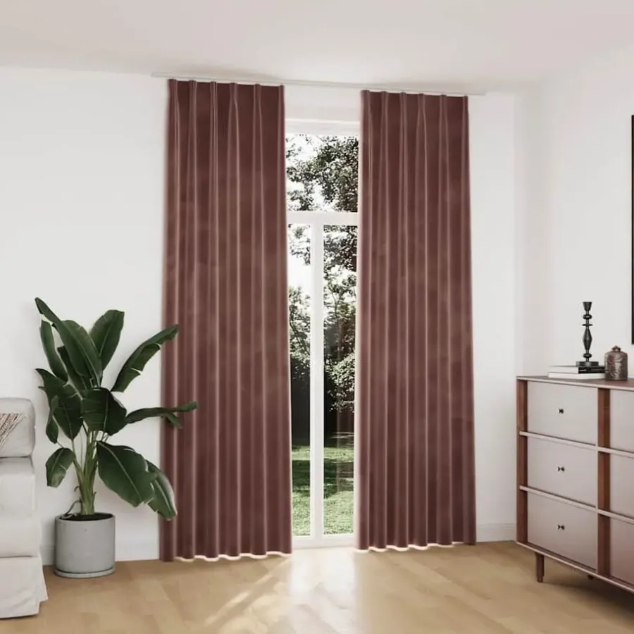 Kant &Amp; Klaar Gordijnen-vidaXL - Gordijn - Roze - Fluweel - 140 x 245 cm - 2 stuks