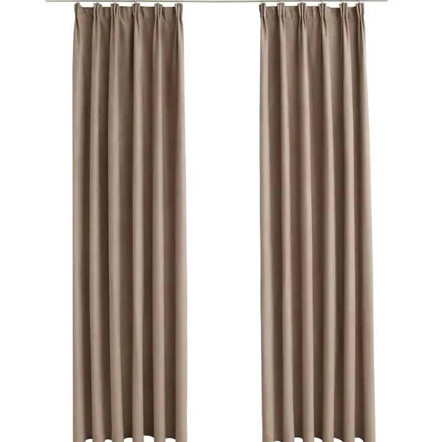 Gordijnen|Kant &Amp; Klaar Gordijnen-vidaXL - Gordijn - Taupe - Stof - 140 x 225 cm - 2 stuks