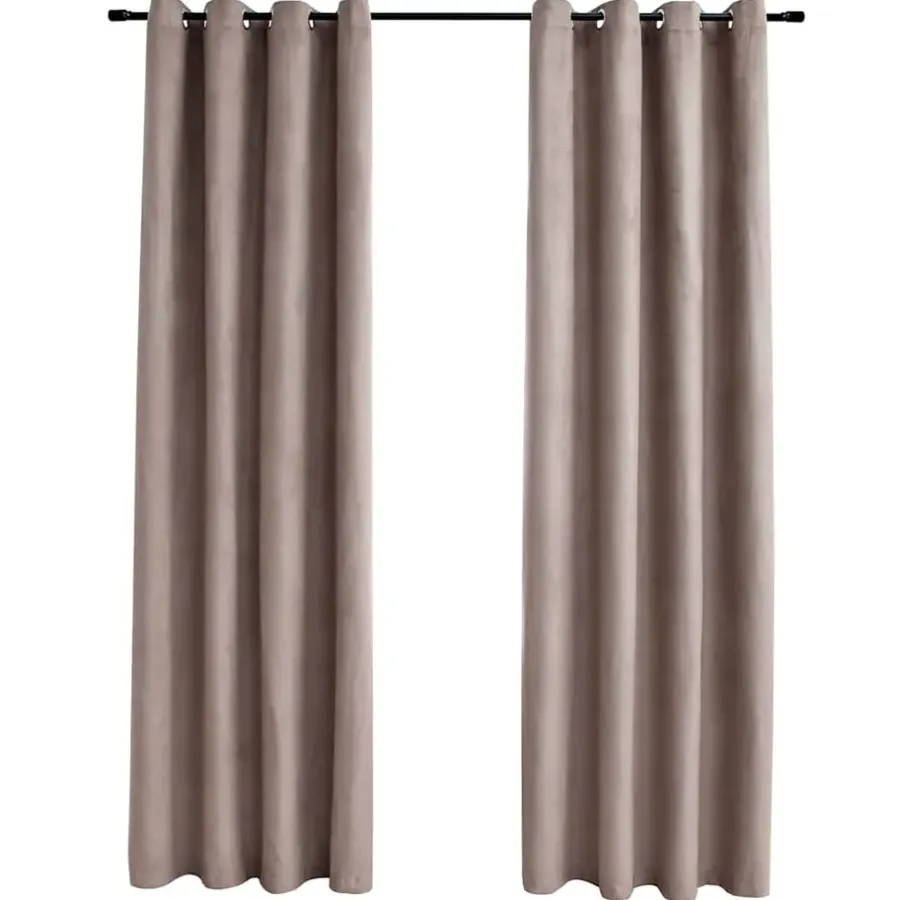 Kant &Amp; Klaar Gordijnen-vidaXL - Gordijn - Taupe - Stof - 140 x 225 cm - 2 stuks