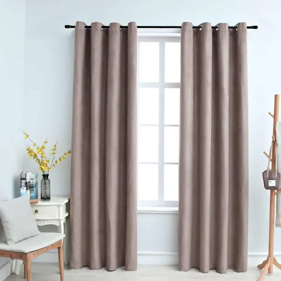 Kant &Amp; Klaar Gordijnen-vidaXL - Gordijn - Taupe - Stof - 140 x 225 cm - 2 stuks