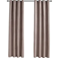 vidaXL - Gordijn - Taupe - Stof - 140 x 175 cm - 2 stuks