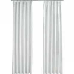 Gordijnen|Kant &Amp; Klaar Gordijnen-vidaXL - Gordijn - Wit - Stof - 140 x 225 cm - 2 stuks