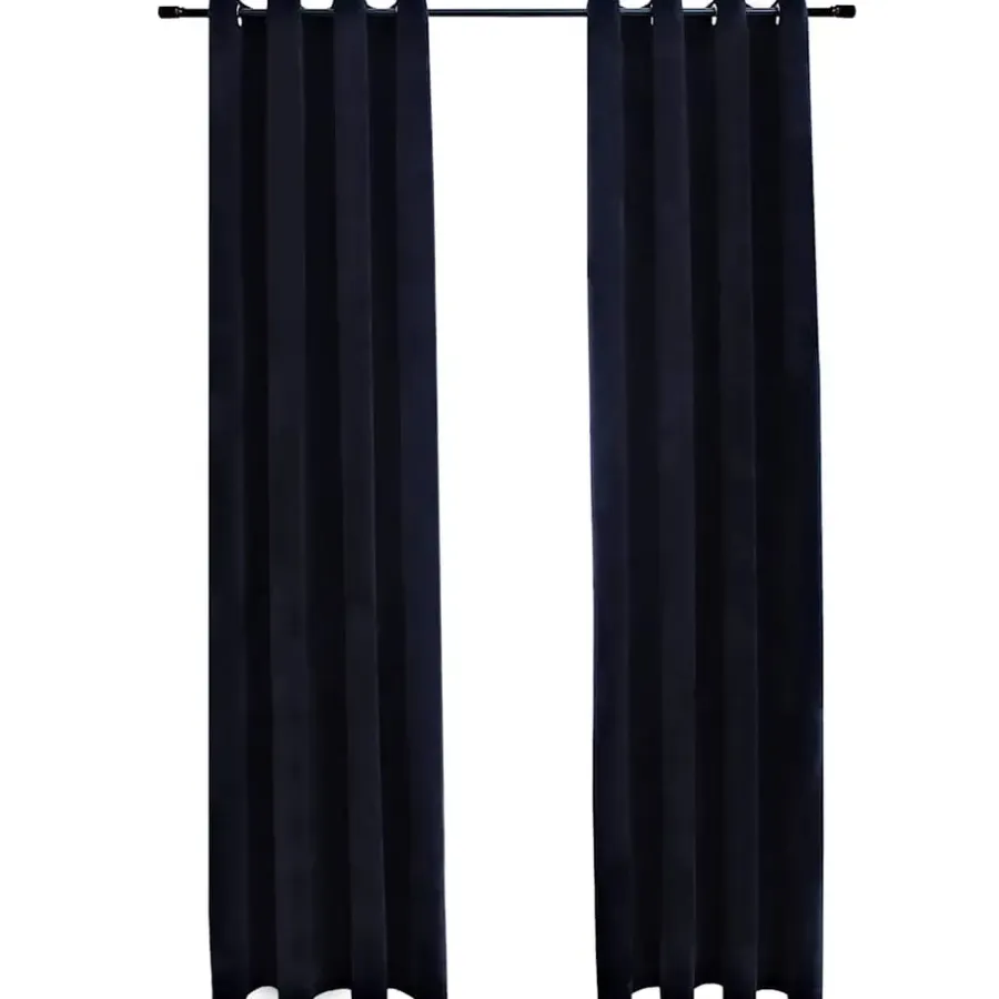 Kant &Amp; Klaar Gordijnen-vidaXL - Gordijn - Zwart - Fluweel - 140 x 175 cm - 2 stuks