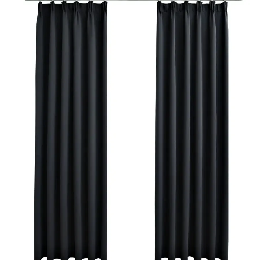 vidaXL - Gordijn - Zwart - Stof - 140 x 245 cm