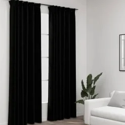 Kant &Amp; Klaar Gordijnen-vidaXL - Gordijn - Zwart - Stof - 140 x 225 cm - 2 stuks