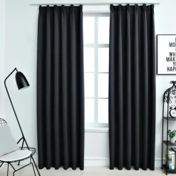 Kant &Amp; Klaar Gordijnen-vidaXL - Gordijn - Zwart - Stof - 140 x 225 cm