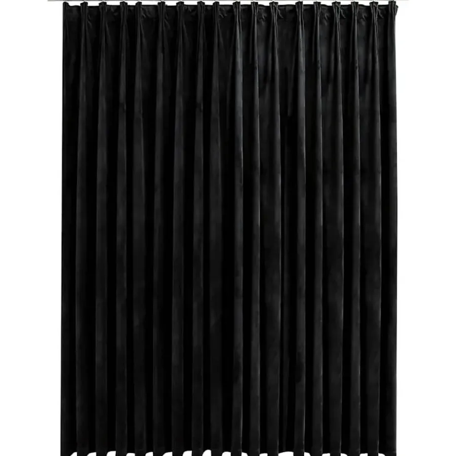 vidaXL - Gordijn verduisterend met haken - Zwart - Fluweel - 290 x 245 cm