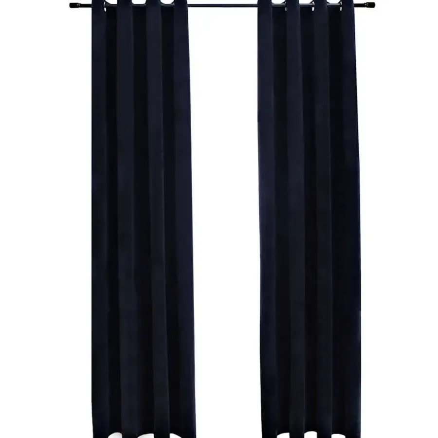 Kant &Amp; Klaar Gordijnen-vidaXL - Gordijn verduisterend - Zwart - Fluweel - 140 x 225 cm - 2 stuks