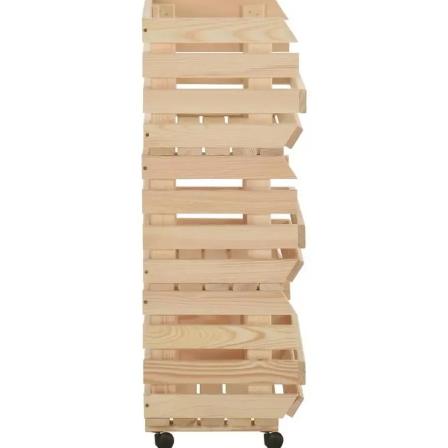 vidaXL - Groentetrolley - Bruin - Grenenhout - 57 x 30 x 80 cm