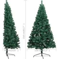 vidaXL - Halve Kerstboom - Groen - 210 x 120 cm