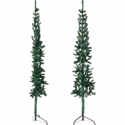 Kerstbomen-vidaXL - Halve Kunstkerstboom - Groen - 180 cm