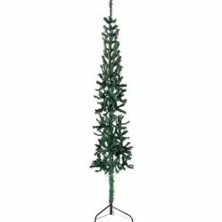 Kerstbomen-vidaXL - Halve Kunstkerstboom - Groen - 150 cm