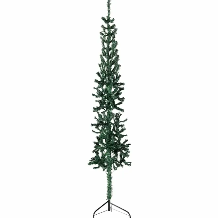Kerstbomen-vidaXL - Halve Kunstkerstboom - Groen - 150 cm