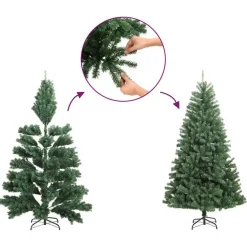 Kerstbomen-vidaXL - Halve Kunstkerstboom - Groen - 150 cm