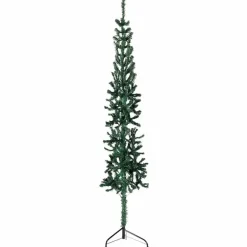 Kerstbomen-vidaXL - Halve Kunstkerstboom - Groen - 240 cm