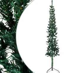 Kerstbomen-vidaXL - Halve Kunstkerstboom - Groen - 240 cm