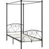 Kinderbedden-vidaXL - Hemelbed met hoofdbord - Zwart - Metaal - 90x200 cm