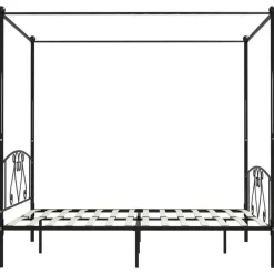 vidaXL - Hemelbed met hoofdbord - Zwart - Metaal - 200x200 cm