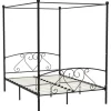 vidaXL - Hemelbed met hoofdbord - Zwart - Metaal - 160x200 cm