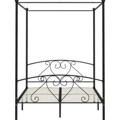 vidaXL - Hemelbed met hoofdbord - Zwart - Metaal - 160x200 cm