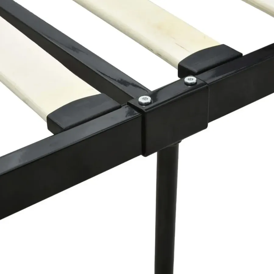vidaXL - Hemelbed met hoofdbord - Zwart - Metaal - 160x200 cm