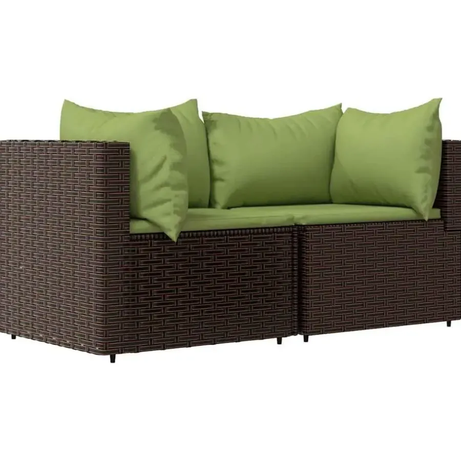 vidaXL - Hoekbank - Bruin - Poly rattan
