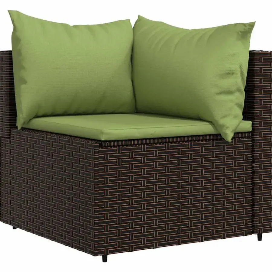 vidaXL - Hoekbank - Bruin - Poly rattan