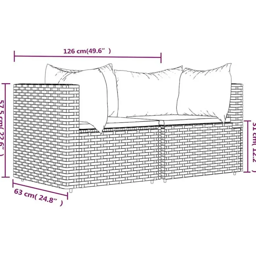 vidaXL - Hoekbank - Bruin - Poly rattan